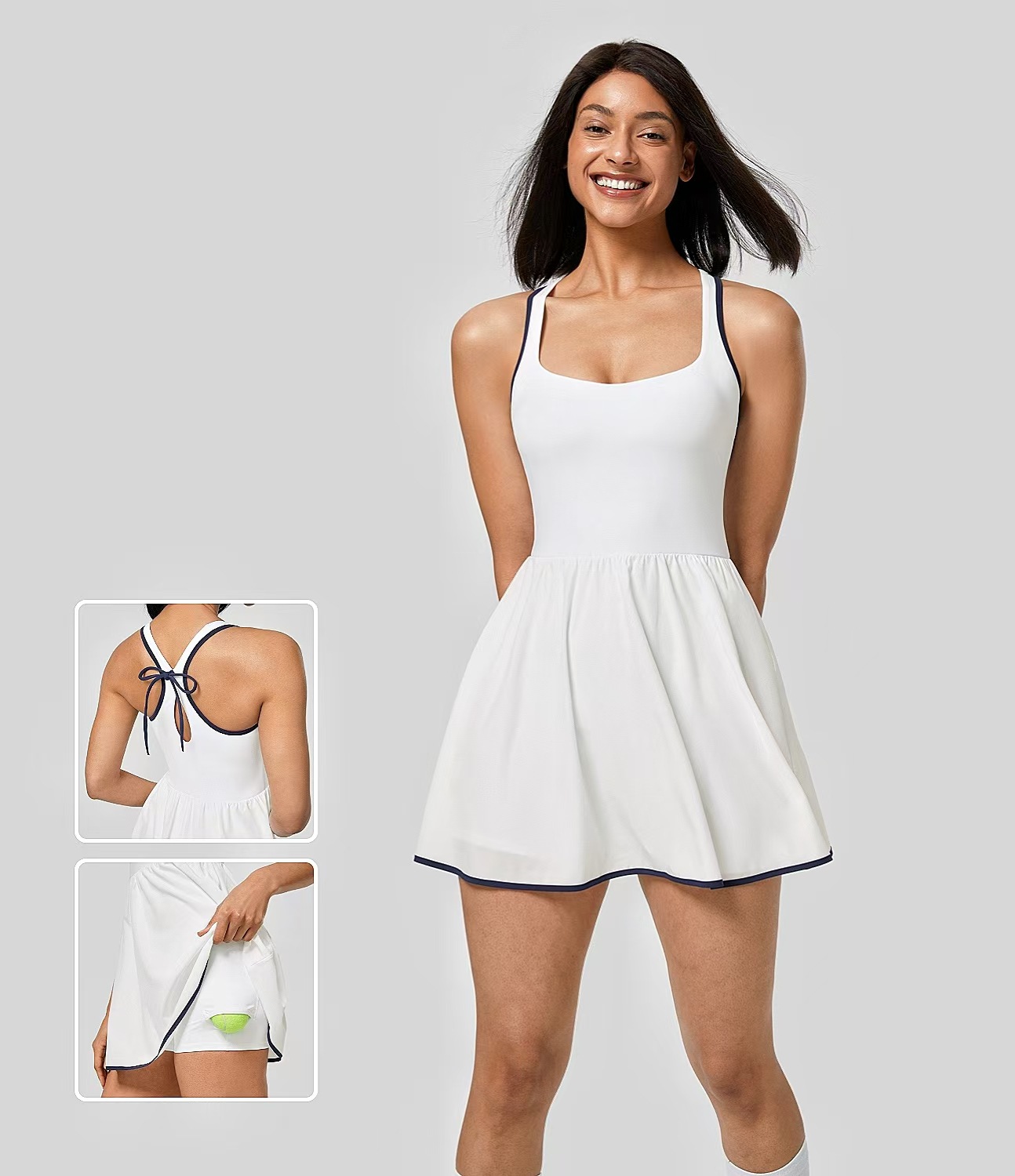 Womens Sleeveless Fit and Flare Mini Activewear Dress